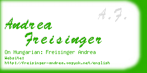 andrea freisinger business card